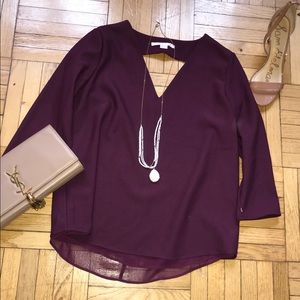 Like new Burgundy 3/4 Blouse, S